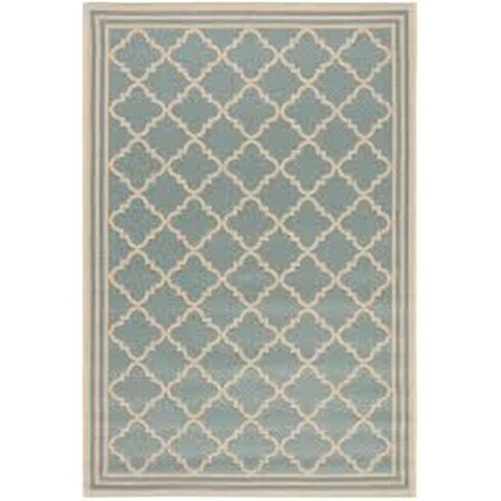 Safavieh 2 x 8 ft. Beach House Contemporary Rectangle Indoor & Outdoor Area Rugs Aqua & Cream BHS121K-28